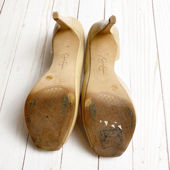 Jessica Simpson Nude Peep Toe Heel Pumps Size 10 - Picture 7 of 8